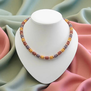 Kette mit Lavastein bunt
